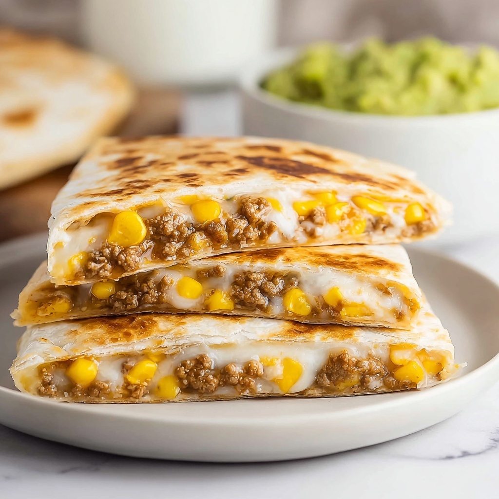 Cheesy Ground Beef Quesadillas Recipe - Recipe Image