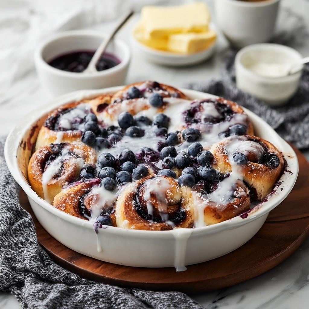 Blueberry Cinnamon Roll Casserole Recipe - Recipe Image
