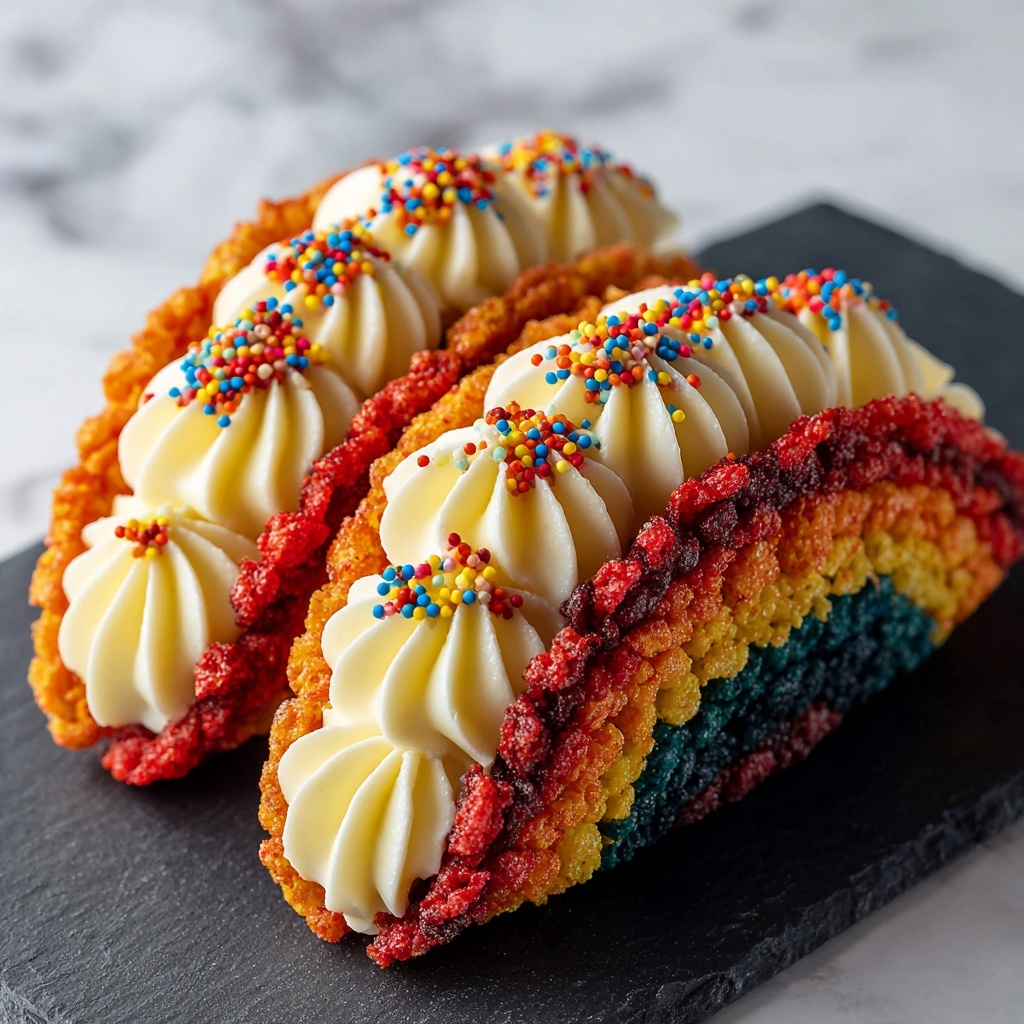 Fruity Pebbles Cheesecake Tacos Recipe - Recipe Image