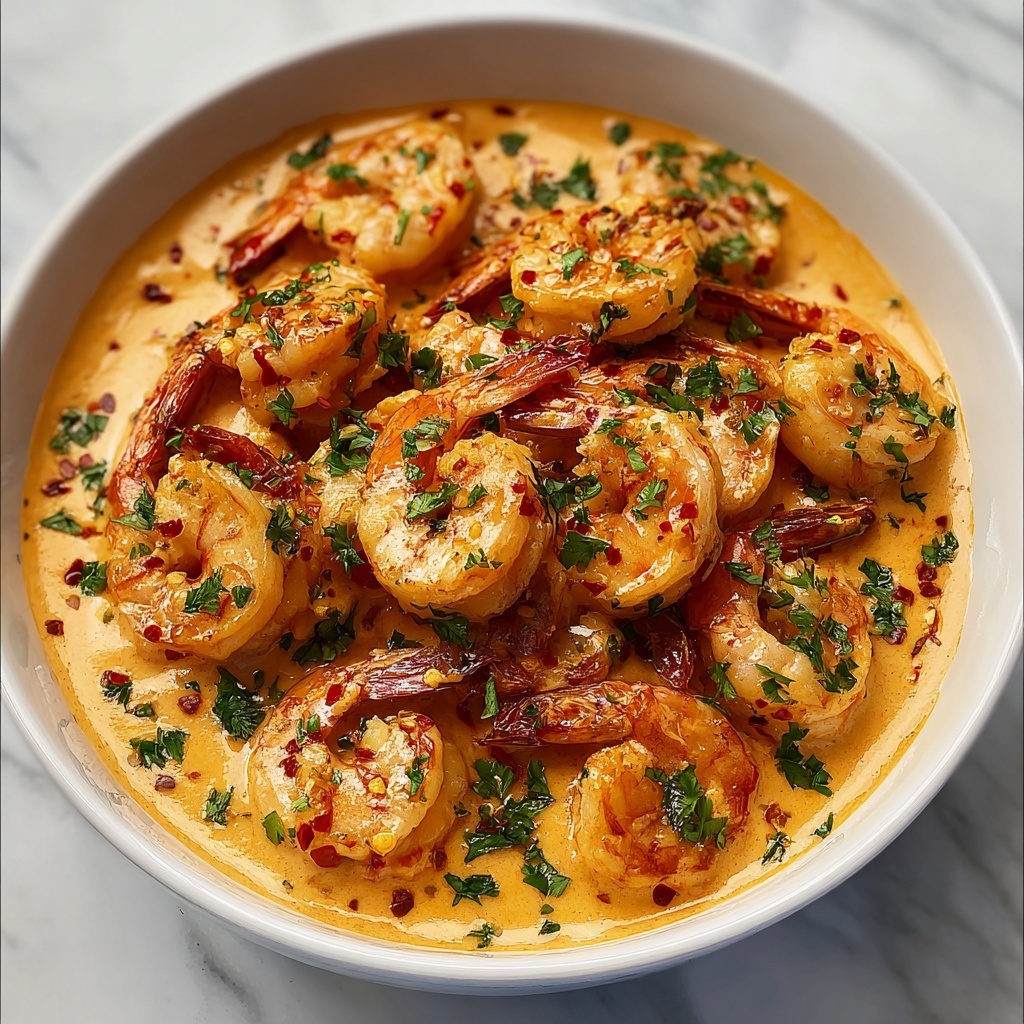 Succulent Shrimp in Creamy Garlic-Paprika Sauce Recipe - Recipe Image