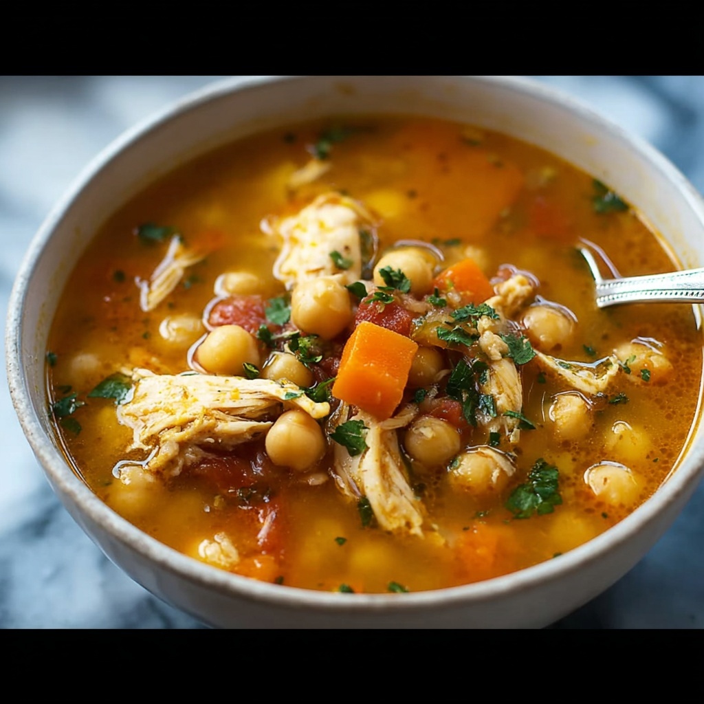 Slow Cooker Chicken and Chickpea Soup Recipe - Recipe Image