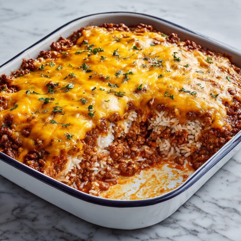 Cheddar-Crusted Ground Beef and Rice Casserole Recipe