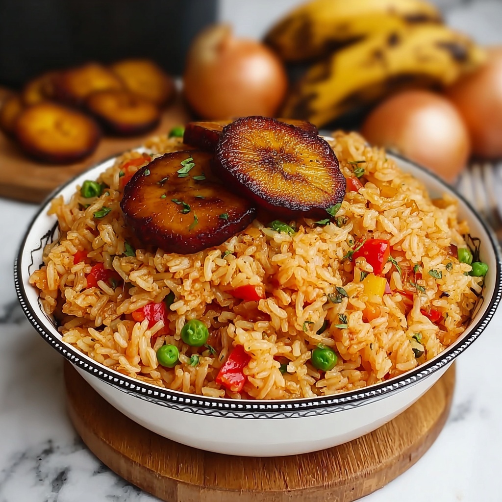 Nigerian Jollof Rice with Plantains Recipe - Recipe Image