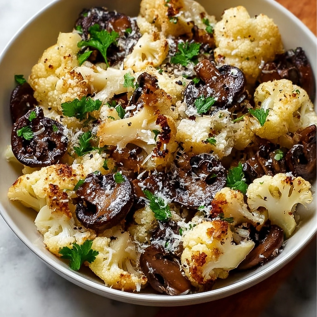 Garlic Cauliflower Mushroom Skillet: Easy One-Pan Recipe - Recipe Image