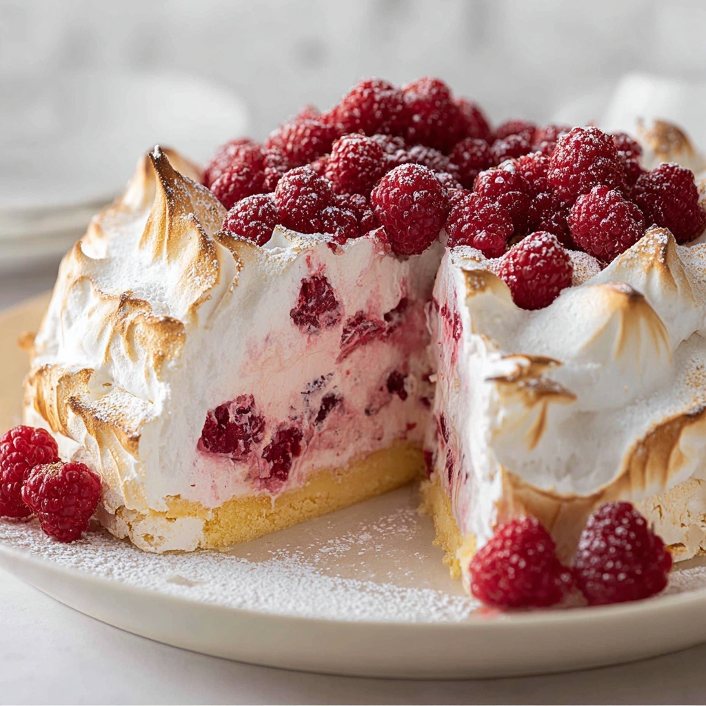 Meringue Roulade with Raspberries Recipe - Recipe Image
