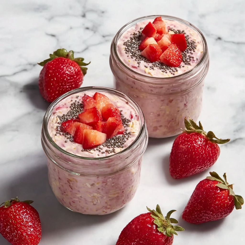 Strawberries and Cream Overnight Oats Recipe - Recipe Image