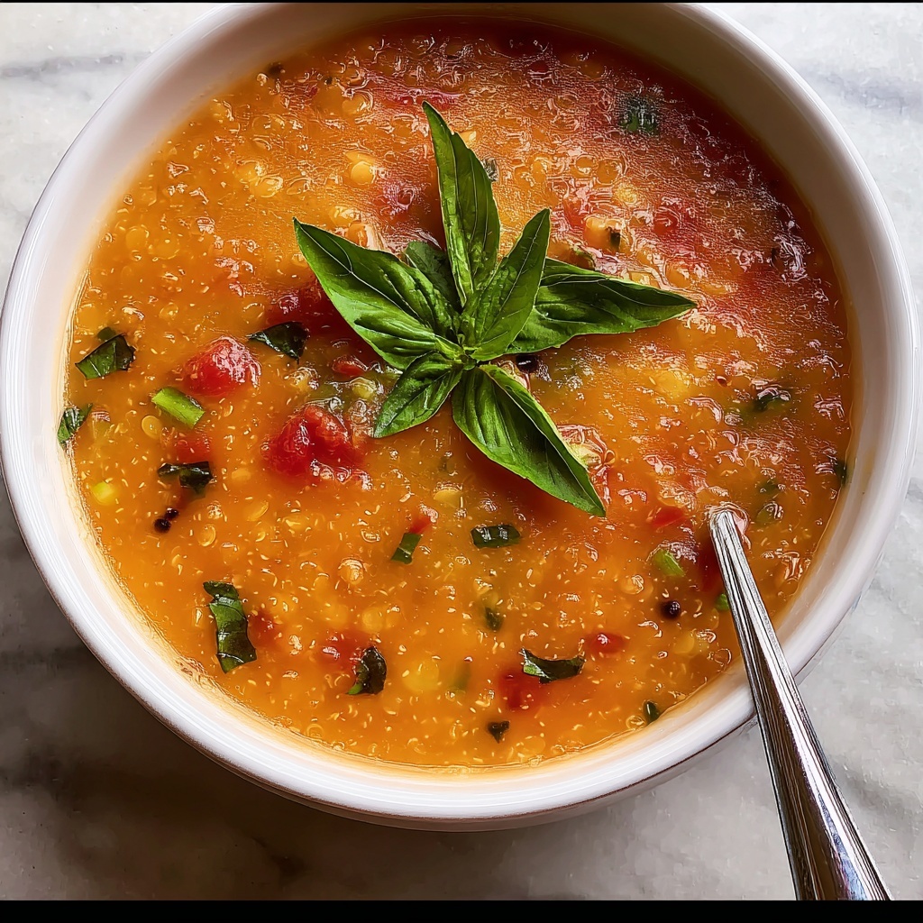 Tomato Basil Lentil Soup Recipe - Recipe Image