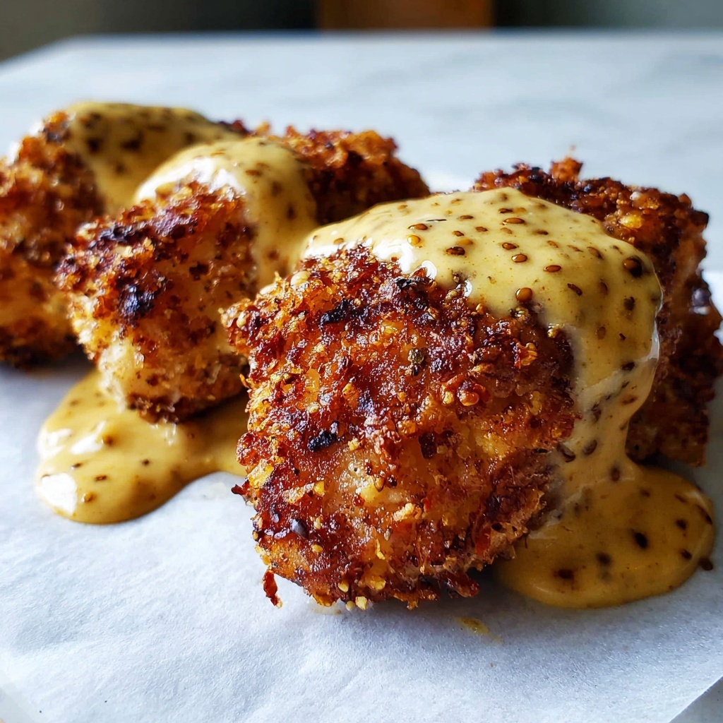 Pretzel Chicken with Mustard Cheddar Sauce Recipe - Recipe Image