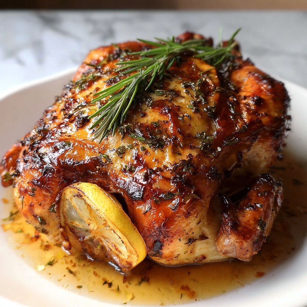 Garlic Herb Butter Roast Chicken Recipe for Juicy Perfection Recipe - Recipe Image