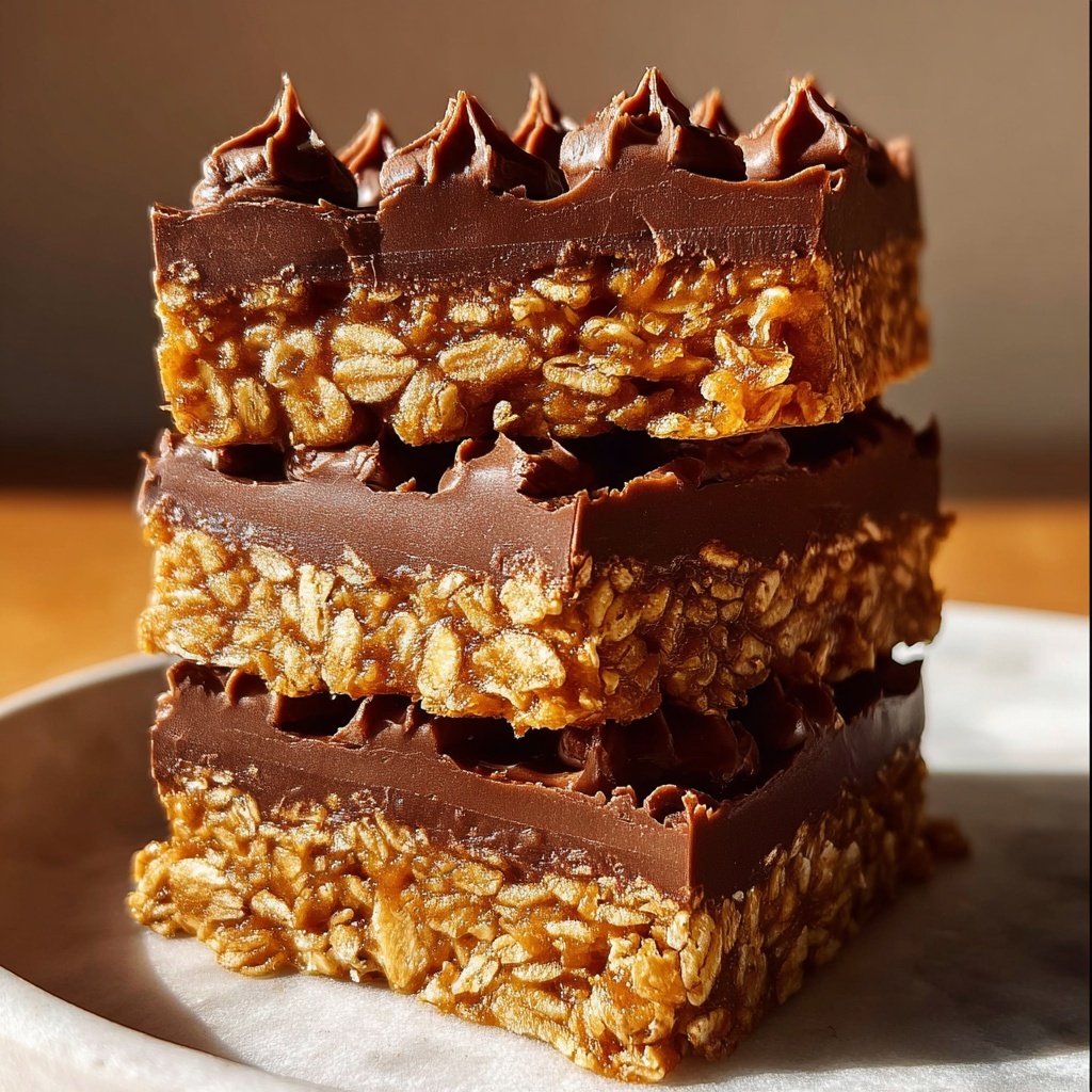 No Bake Chocolate Oat Squares Recipe: 5-Minute Comfort Treat Recipe - Recipe Image